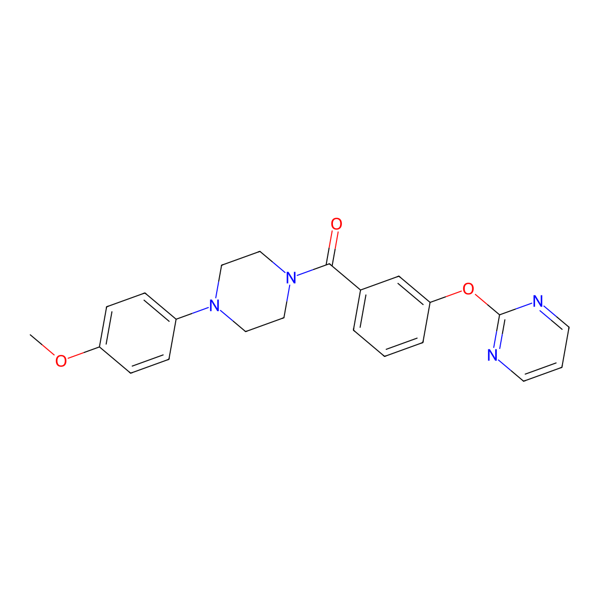 (4-(4-Methoxyphenyl)piperazin-1-yl)(3-(pyrimidin-2-yloxy)phenyl)methanone molecular structure, CAS 1251685-91-2