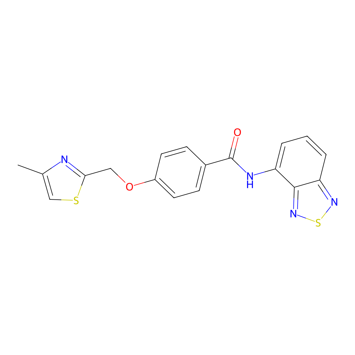 N-(benzo[c][1,2,5]thiadiazol-4-yl)-4-((4-methylthiazol-2-yl)methoxy)benzamide molecular structure, CAS 1251685-95-6