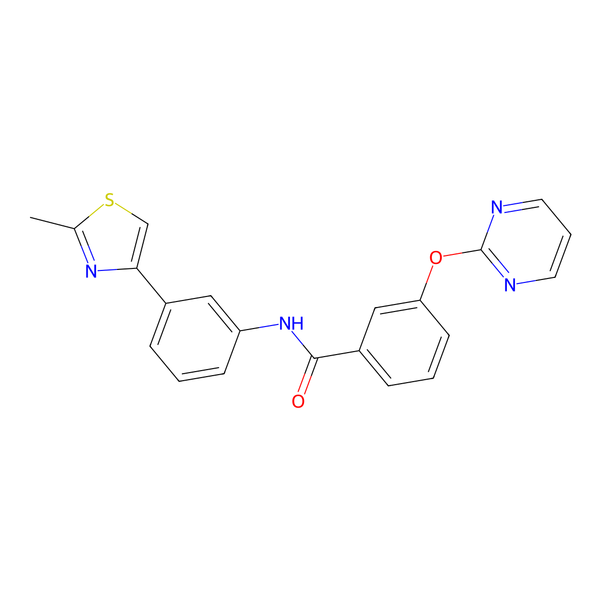 N-(3-(2-methylthiazol-4-yl)phenyl)-3-(pyrimidin-2-yloxy)benzamide molecular structure, CAS 1251685-96-7