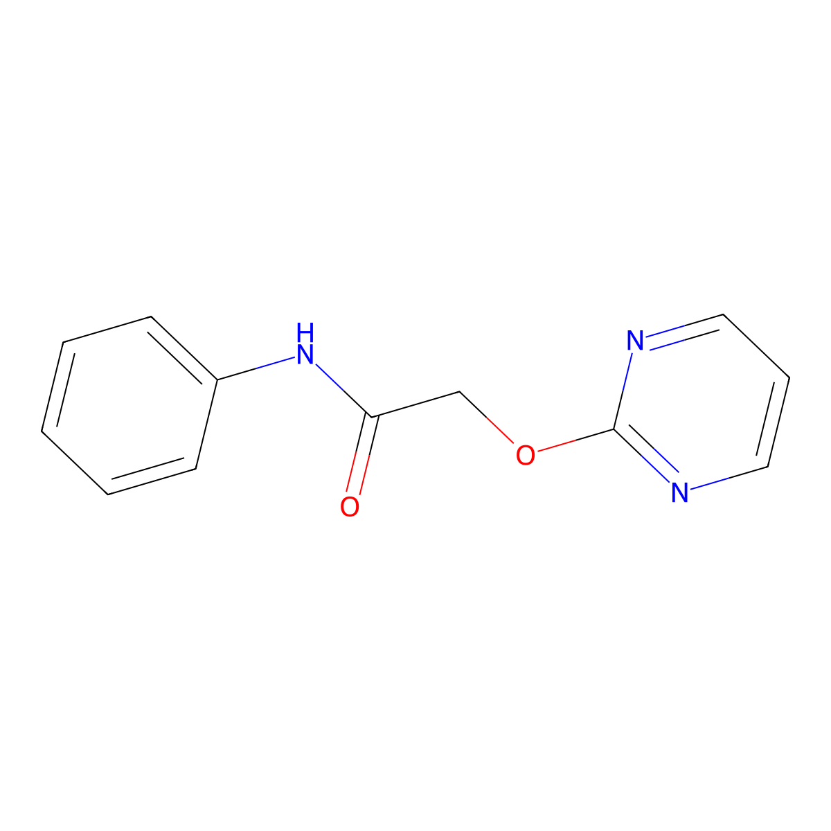 N-phenyl-2-(pyrimidin-2-yloxy)acetamide molecular structure, CAS 1251686-19-7
