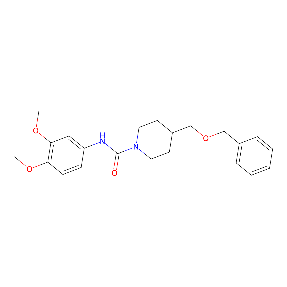 4-((benzyloxy)methyl)-N-(3,4-dimethoxyphenyl)piperidine-1-carboxamide molecular structure, CAS 1251686-26-6