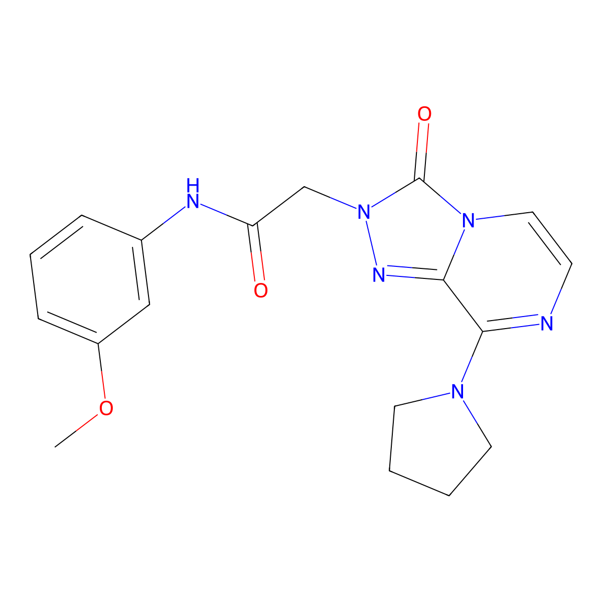 N-(3-methoxyphenyl)-2-(3-oxo-8-pyrrolidin-1-yl[1,2,4]triazolo[4,3-a]pyrazin-2(3H)-yl)acetamide molecular structure, CAS 1251686-33-5