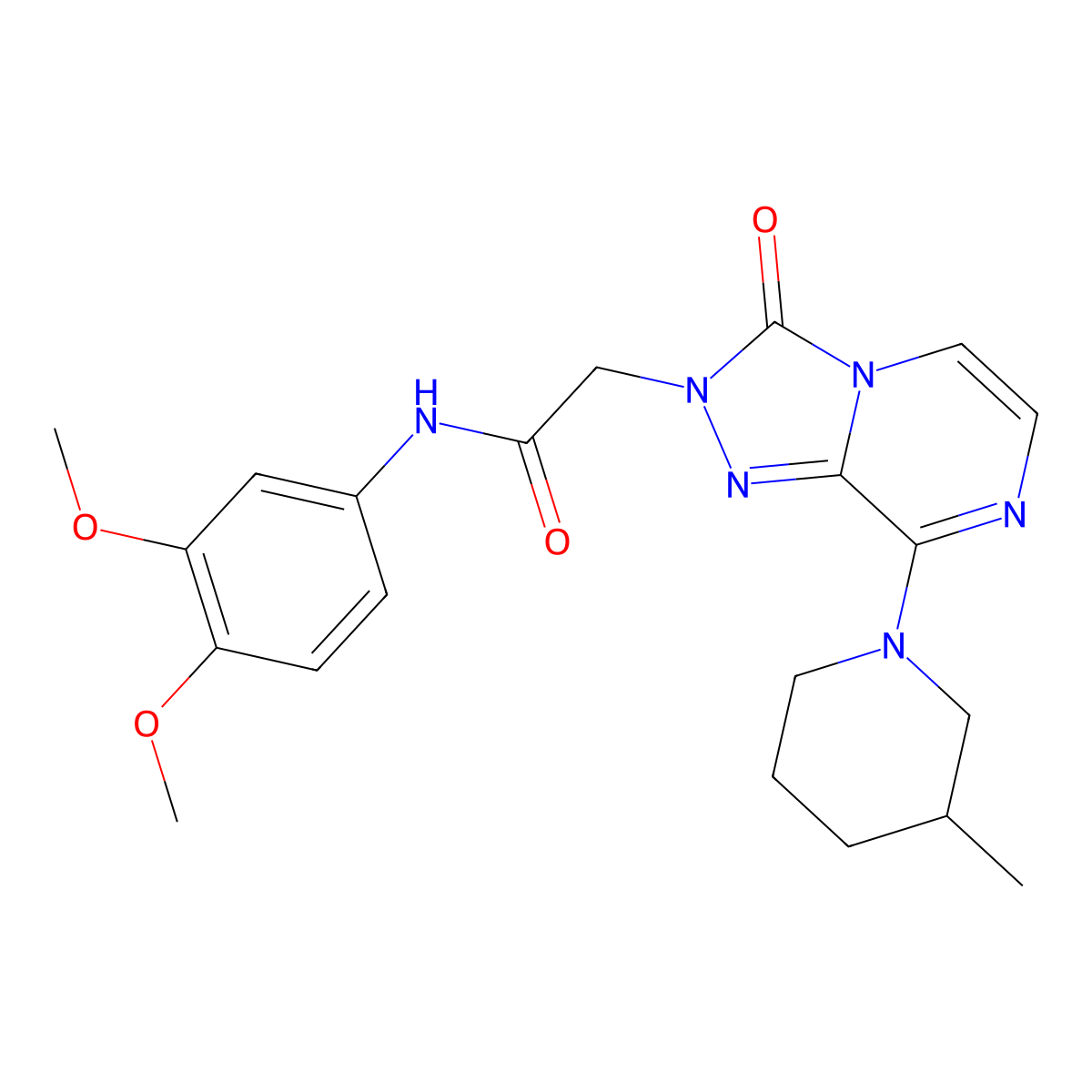 N-(3,4-dimethoxyphenyl)-2-[8-(3-methylpiperidin-1-yl)-3-oxo[1,2,4]triazolo[4,3-a]pyrazin-2(3H)-yl]acetamide molecular structure, CAS 1251686-35-7