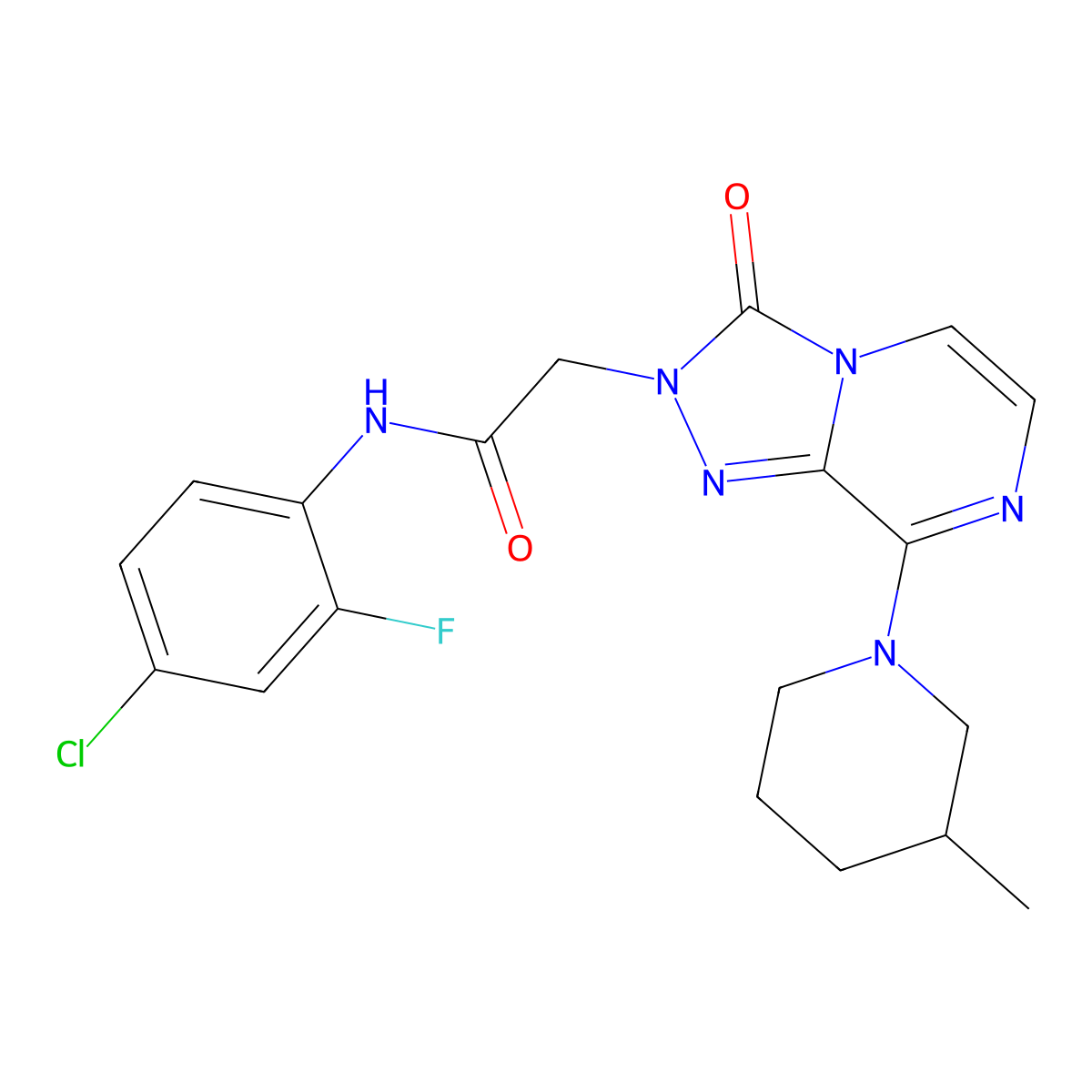 N-(4-chloro-2-fluorophenyl)-2-[8-(3-methylpiperidin-1-yl)-3-oxo[1,2,4]triazolo[4,3-a]pyrazin-2(3H)-yl]acetamide molecular structure, CAS 1251686-37-9