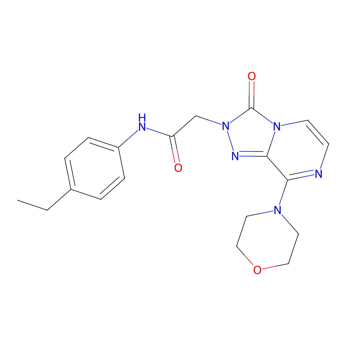 N-(4-ethylphenyl)-2-[8-(morpholin-4-yl)-3-oxo-2H,3H-[1,2,4]triazolo[4,3-a]pyrazin-2-yl]acetamide molecular structure, CAS 1251686-39-1