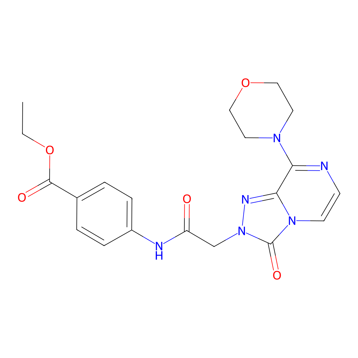 ethyl 4-(2-(8-morpholino-3-oxo-[1,2,4]triazolo[4,3-a]pyrazin-2(3H)-yl)acetamido)benzoate molecular structure, CAS 1251686-41-5