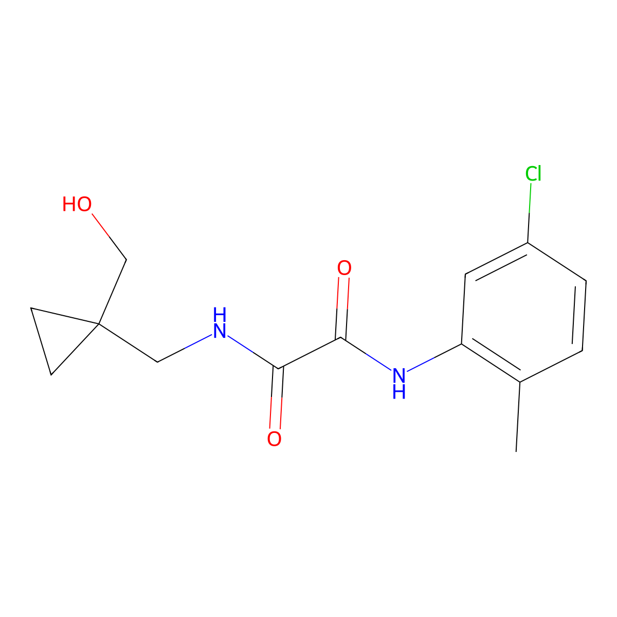 N1-(5-chloro-2-methylphenyl)-N2-((1-(hydroxymethyl)cyclopropyl)methyl)oxalamide molecular structure, CAS 1251686-48-2