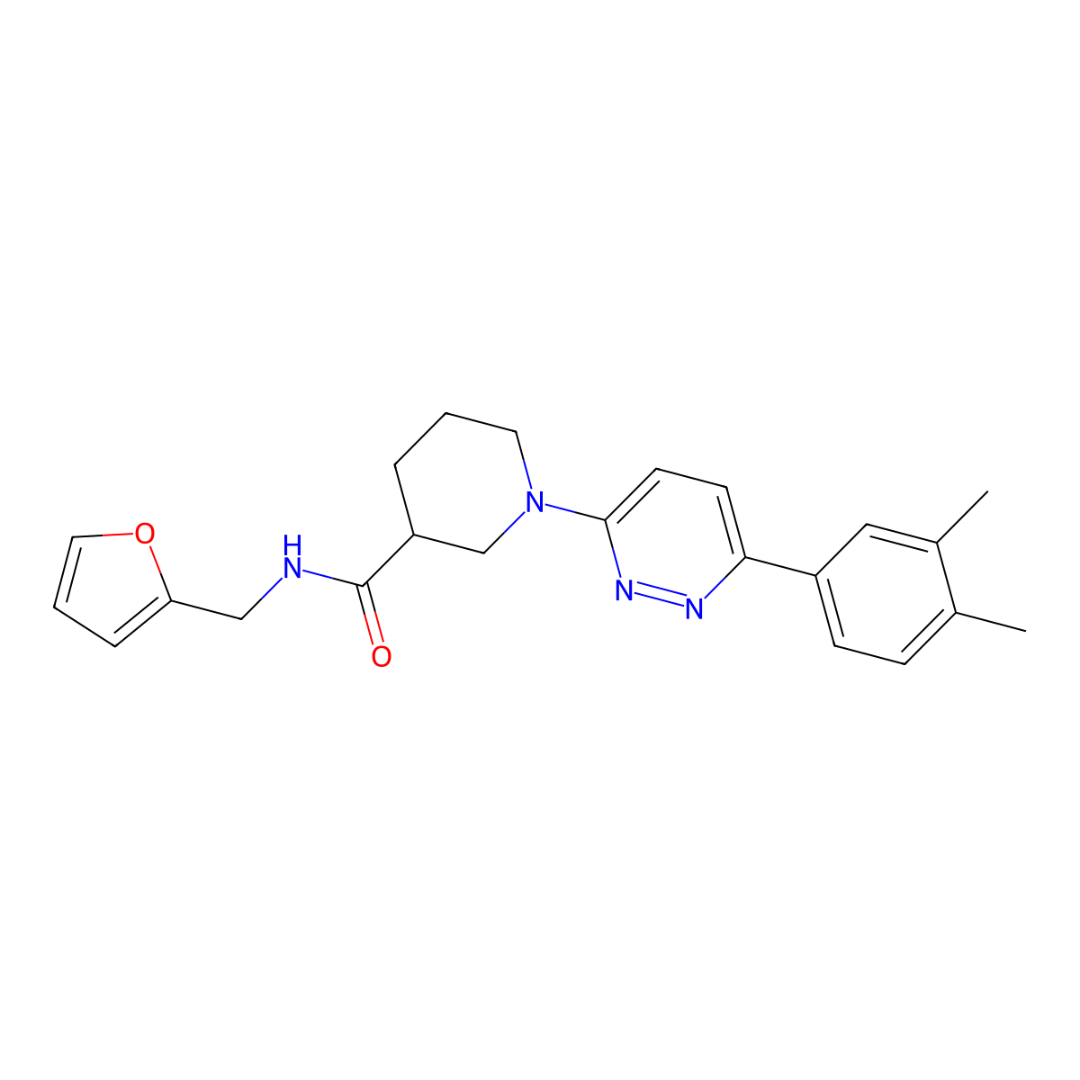 1-[6-(3,4-dimethylphenyl)pyridazin-3-yl]-N-[(furan-2-yl)methyl]piperidine-3-carboxamide molecular structure, CAS 1251686-51-7
