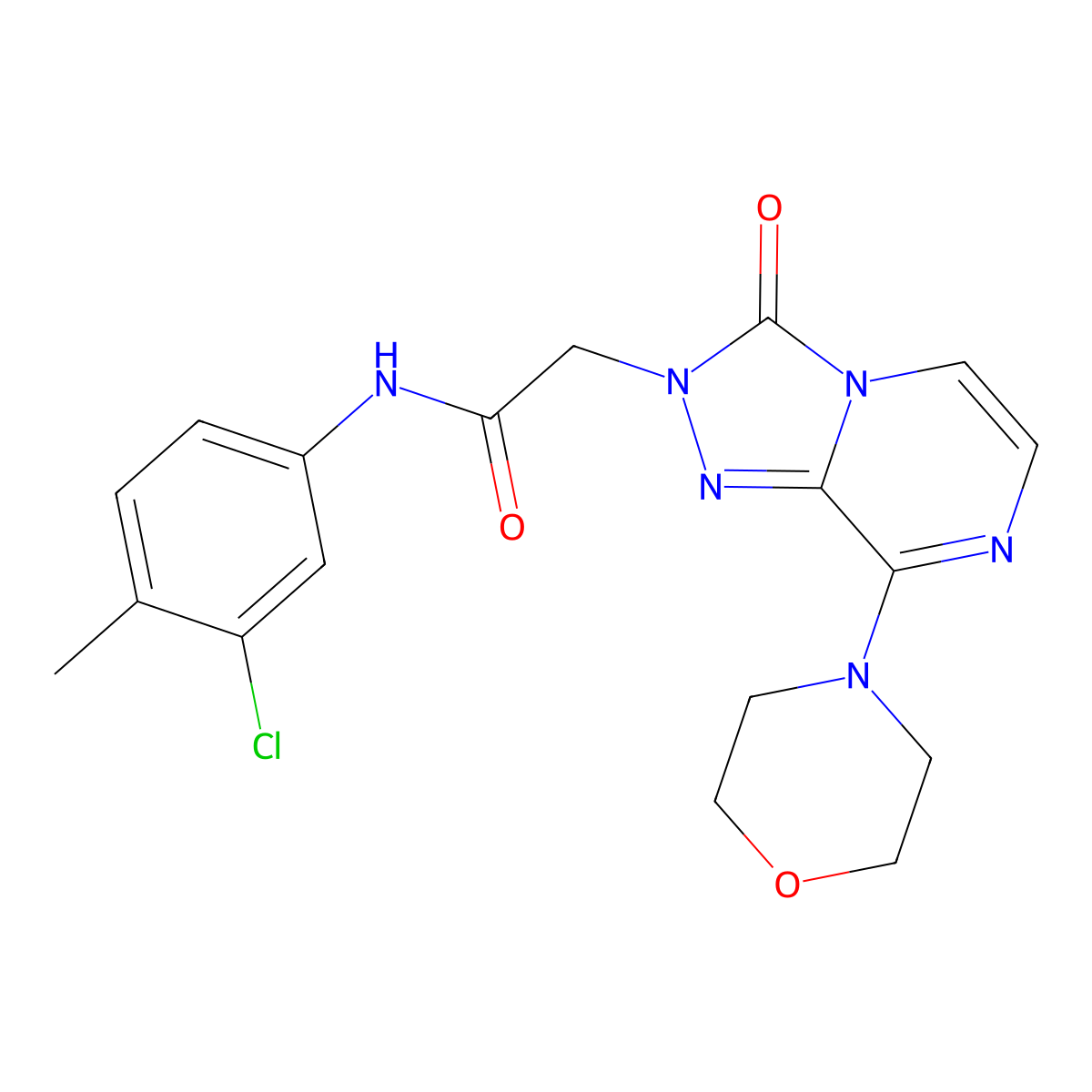 N-(3-chloro-4-methylphenyl)-2-(8-morpholino-3-oxo-[1,2,4]triazolo[4,3-a]pyrazin-2(3H)-yl)acetamide molecular structure, CAS 1251686-58-4