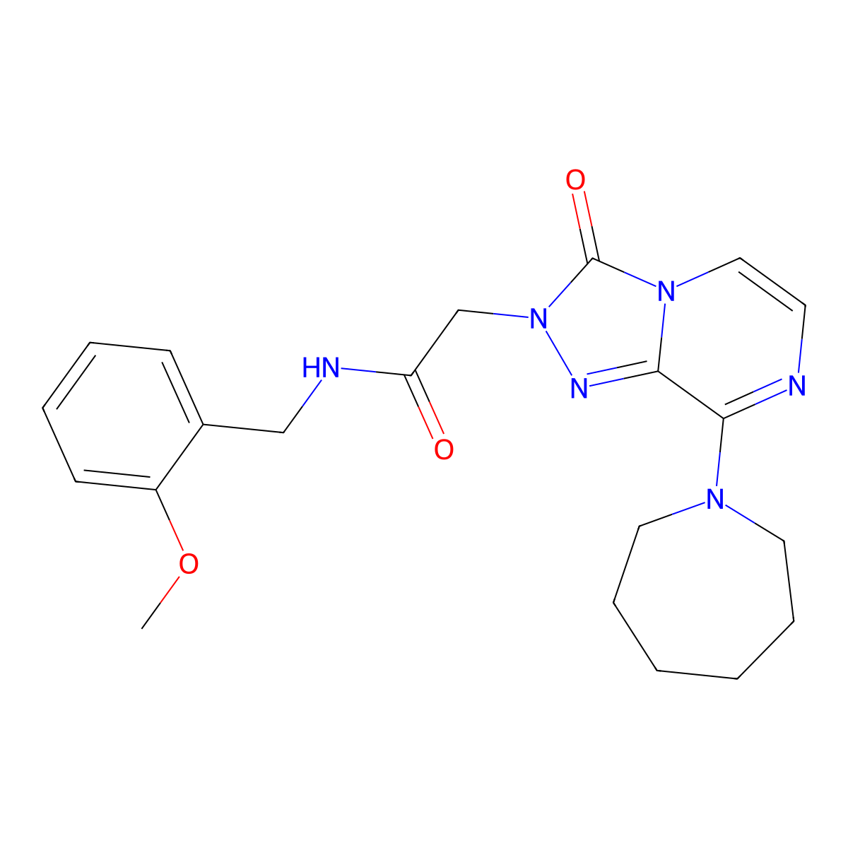 2-[8-(azepan-1-yl)-3-oxo-2H,3H-[1,2,4]triazolo[4,3-a]pyrazin-2-yl]-N-[(2-methoxyphenyl)methyl]acetamide molecular structure, CAS 1251686-63-1