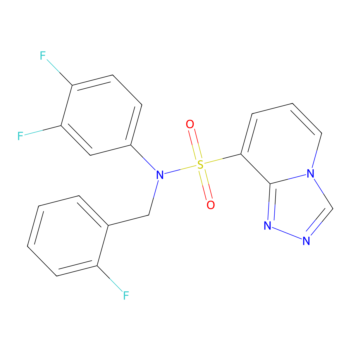 N-(3,4-difluorophenyl)-N-[(2-fluorophenyl)methyl]-[1,2,4]triazolo[4,3-a]pyridine-8-sulfonamide molecular structure, CAS 1251686-70-0