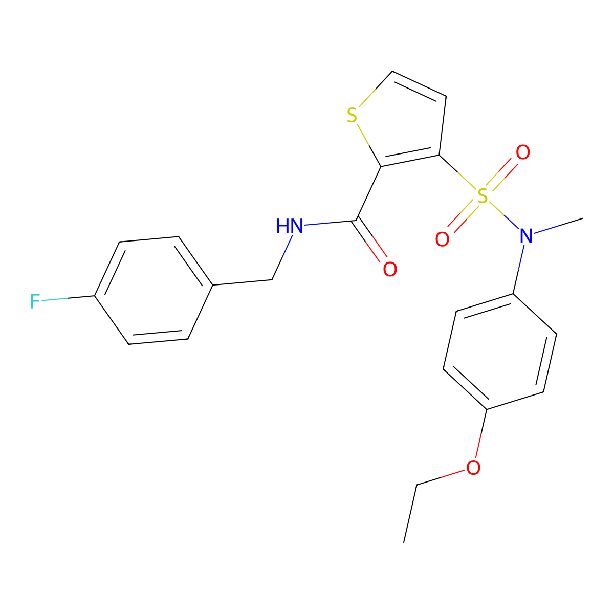 3-[(4-ethoxyphenyl)(methyl)sulfamoyl]-N-(4-fluorobenzyl)thiophene-2-carboxamide molecular structure, CAS 1251686-72-2