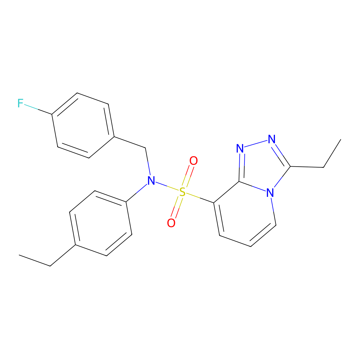 3-ethyl-N-(4-ethylphenyl)-N-[(4-fluorophenyl)methyl]-[1,2,4]triazolo[4,3-a]pyridine-8-sulfonamide molecular structure, CAS 1251686-75-5