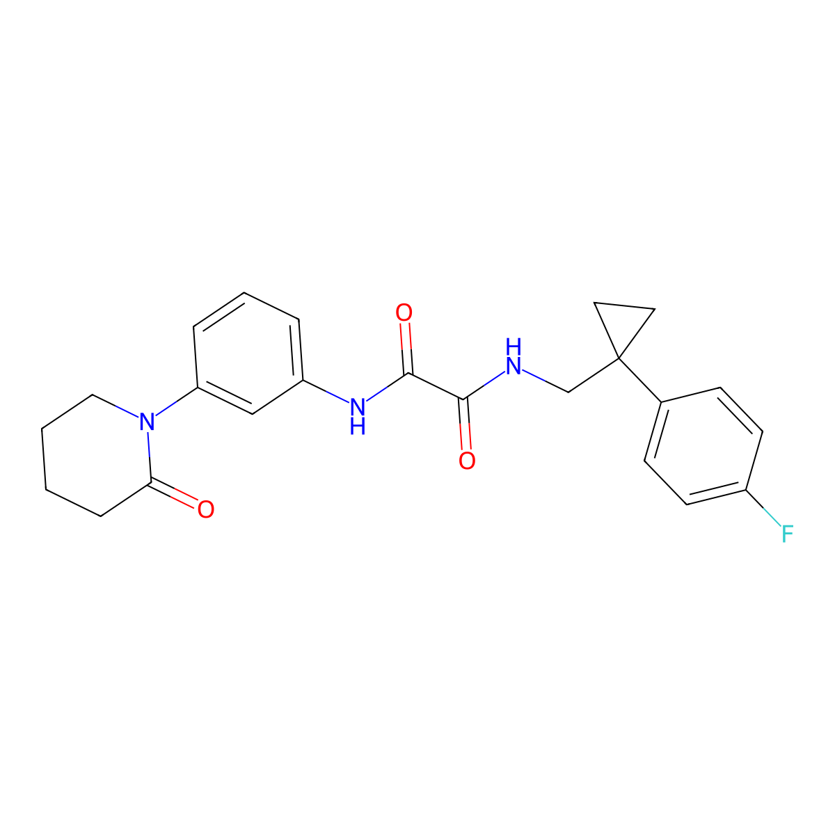 N-{[1-(4-fluorophenyl)cyclopropyl]methyl}-N'-[3-(2-oxopiperidin-1-yl)phenyl]ethanediamide molecular structure, CAS 1251686-77-7