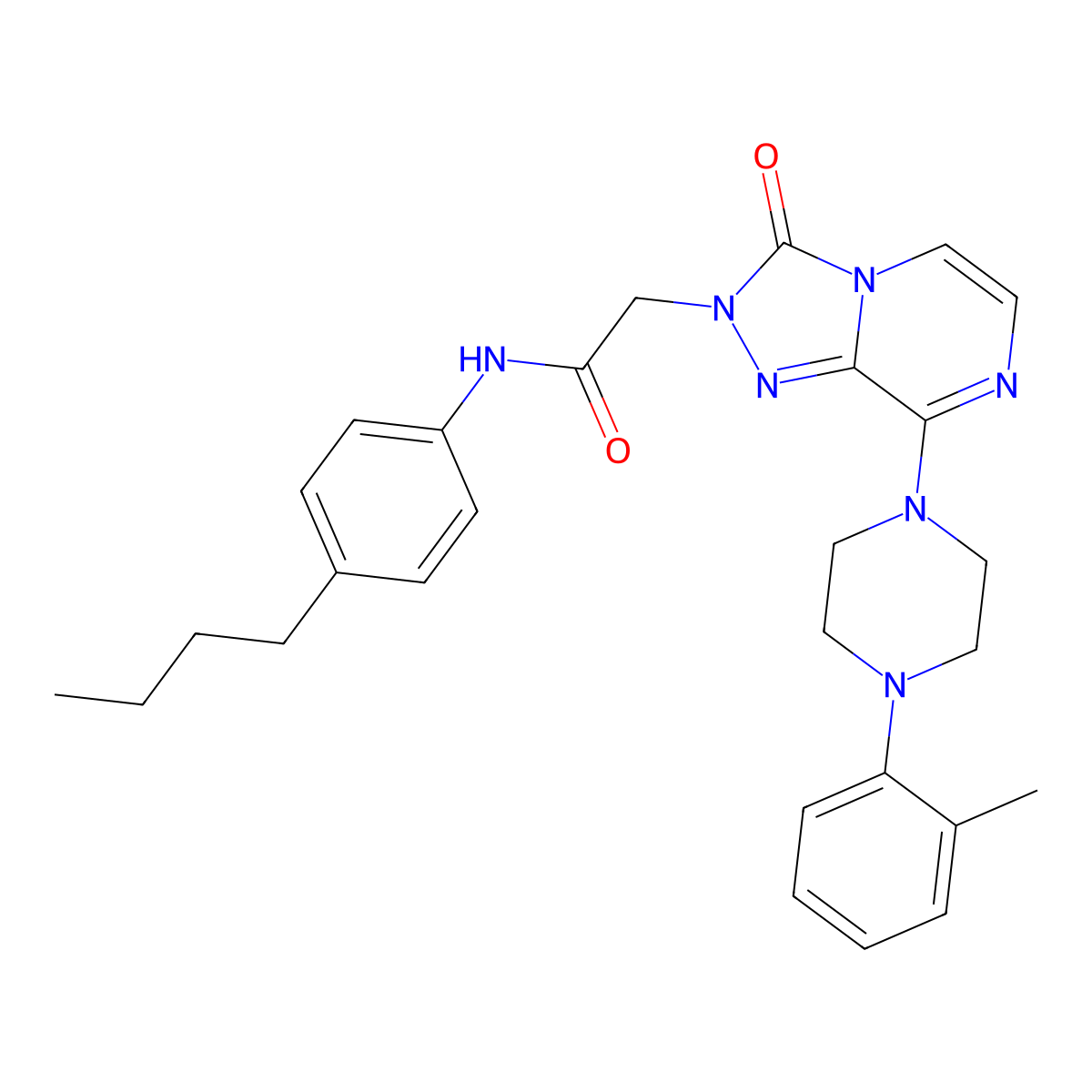 N-(4-butylphenyl)-2-{8-[4-(2-methylphenyl)piperazin-1-yl]-3-oxo-2H,3H-[1,2,4]triazolo[4,3-a]pyrazin-2-yl}acetamide molecular structure, CAS 1251686-79-9