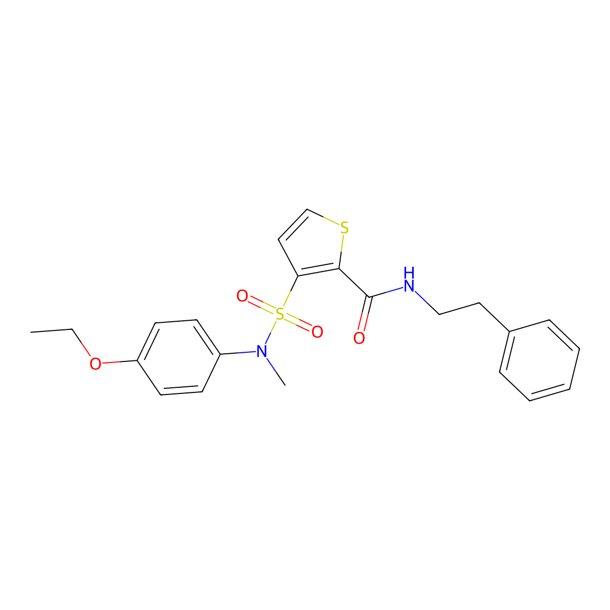3-[(4-ethoxyphenyl)(methyl)sulfamoyl]-N-(2-phenylethyl)thiophene-2-carboxamide molecular structure, CAS 1251686-82-4