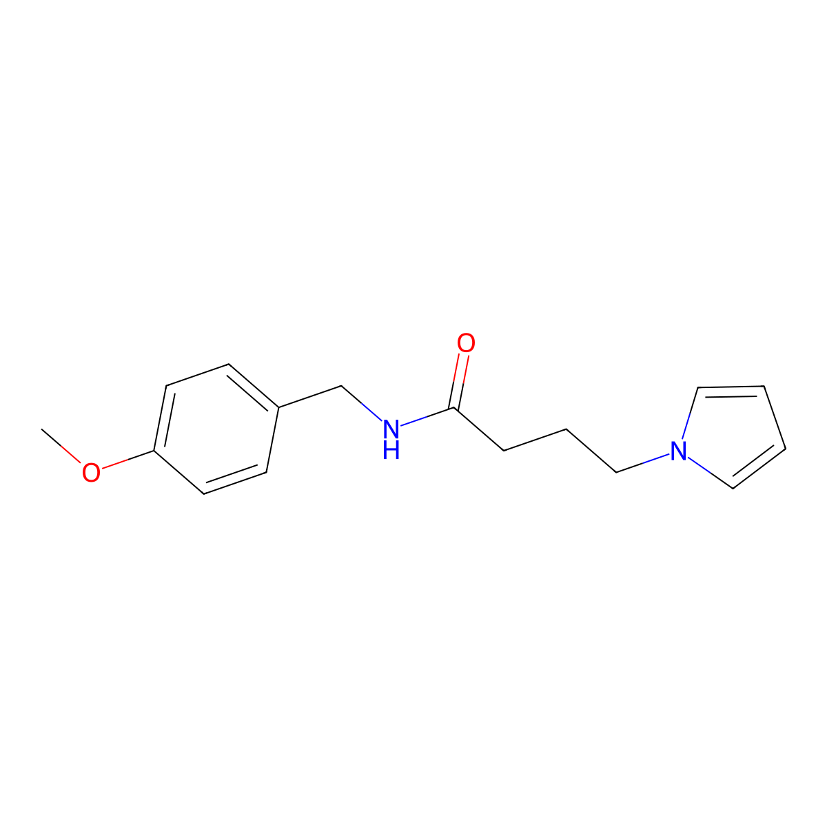 N-(4-methoxybenzyl)-4-(1H-pyrrol-1-yl)butanamide molecular structure, CAS 1251686-85-7