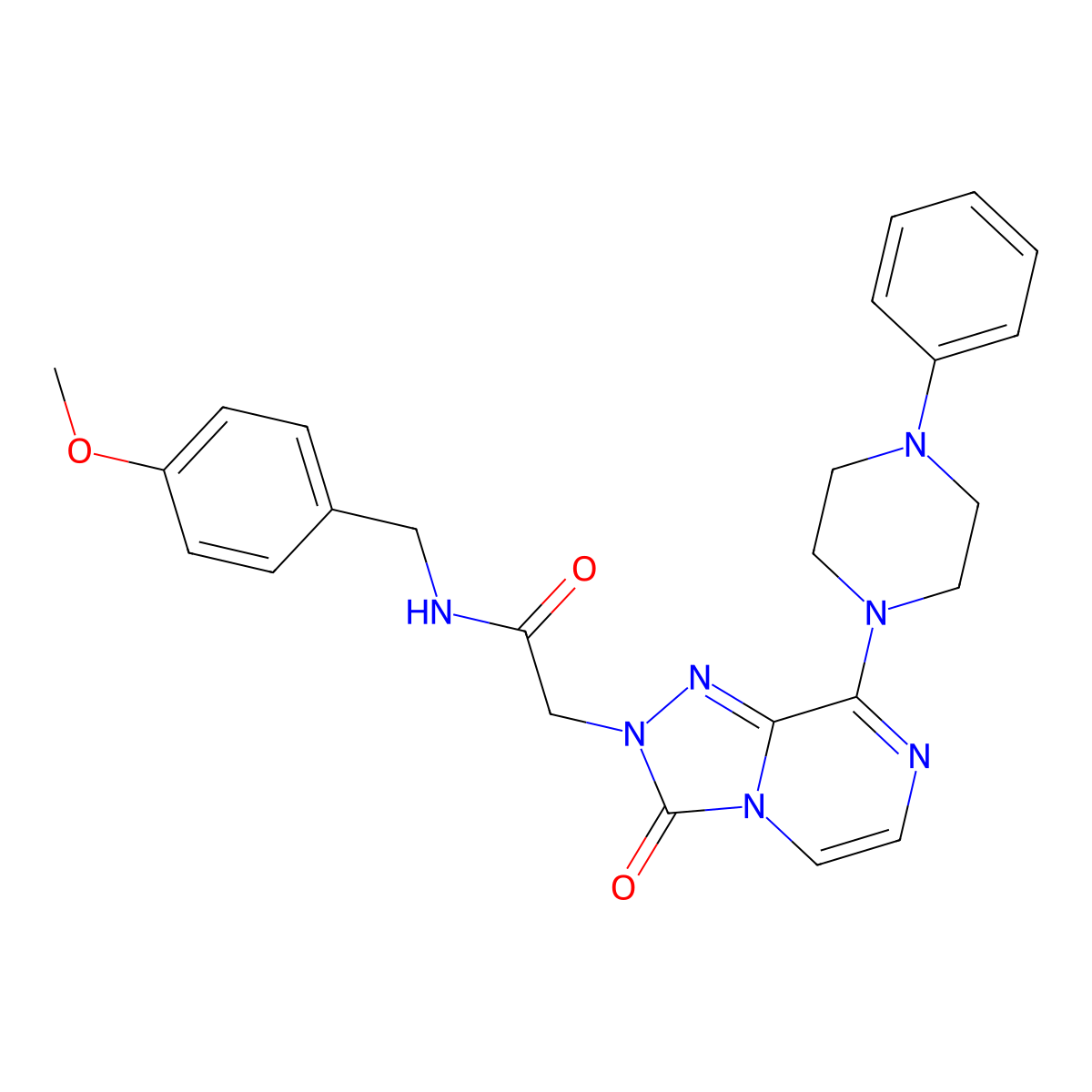 N-[(4-methoxyphenyl)methyl]-2-[3-oxo-8-(4-phenylpiperazin-1-yl)-2H,3H-[1,2,4]triazolo[4,3-a]pyrazin-2-yl]acetamide molecular structure, CAS 1251686-86-8