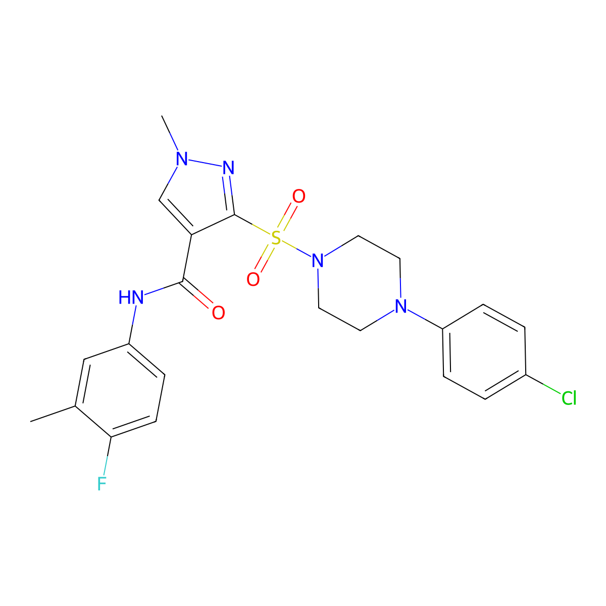 N-[4-(5-chloro-1H-indol-2-yl)phenyl]-N'-(4-fluorophenyl)urea molecular structure, CAS 1251686-90-4