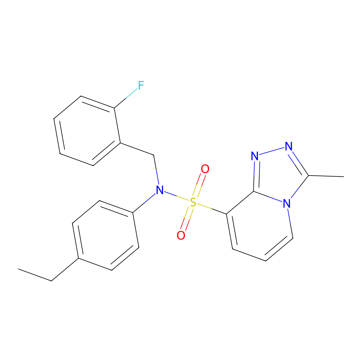 N-(4-ethylphenyl)-N-[(2-fluorophenyl)methyl]-3-methyl-[1,2,4]triazolo[4,3-a]pyridine-8-sulfonamide molecular structure, CAS 1251686-99-3