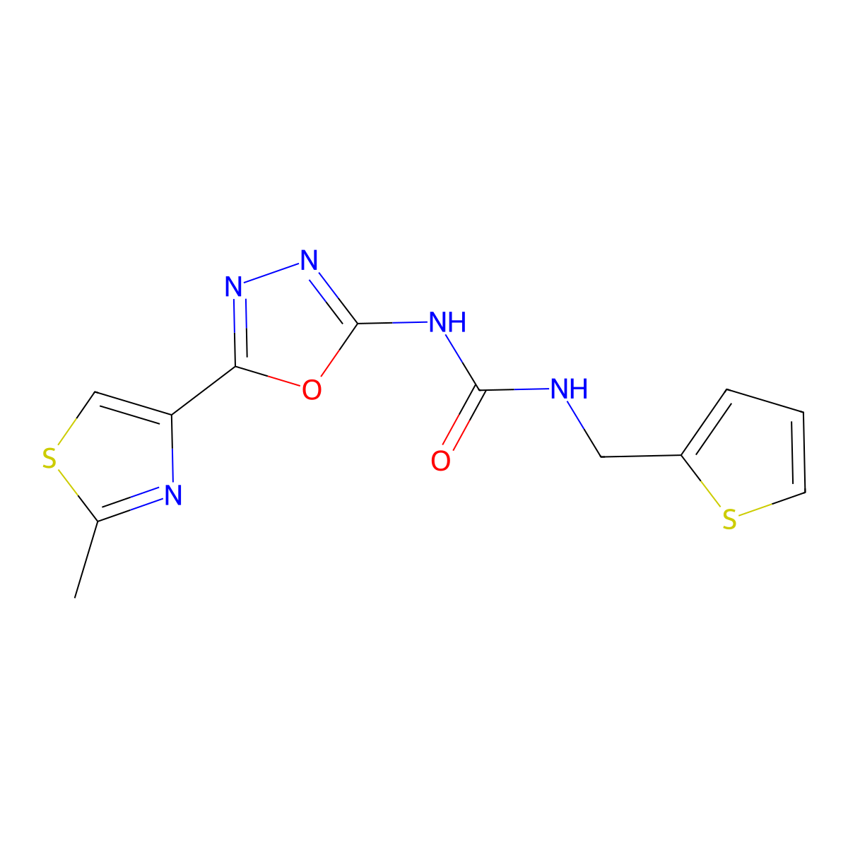 1-(5-(2-Methylthiazol-4-yl)-1,3,4-oxadiazol-2-yl)-3-(thiophen-2-ylmethyl)urea molecular structure, CAS 1251687-02-1