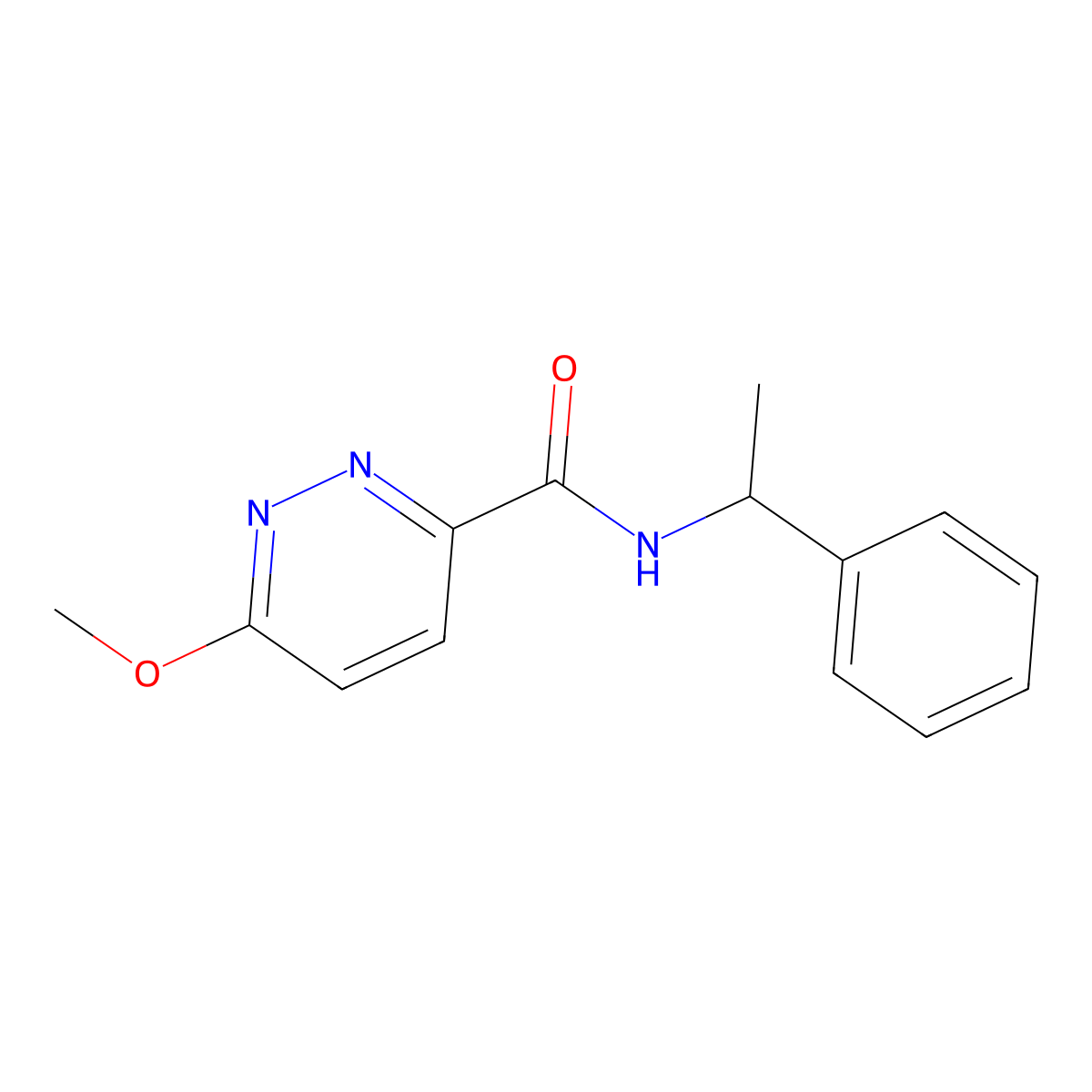 6-methoxy-N-(1-phenylethyl)pyridazine-3-carboxamide molecular structure, CAS 1251687-17-8
