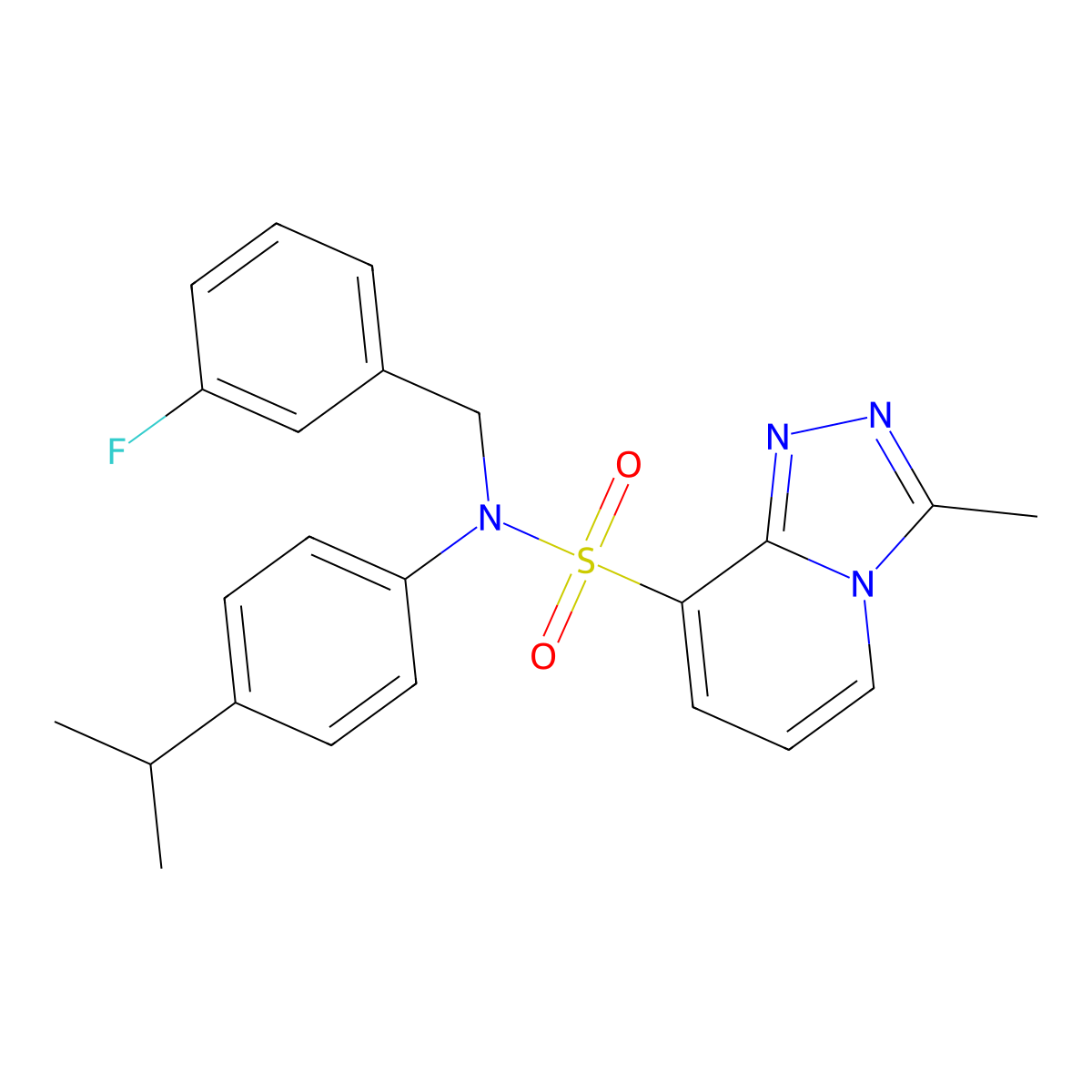 N-[(3-fluorophenyl)methyl]-3-methyl-N-[4-(propan-2-yl)phenyl]-[1,2,4]triazolo[4,3-a]pyridine-8-sulfonamide molecular structure, CAS 1251687-18-9