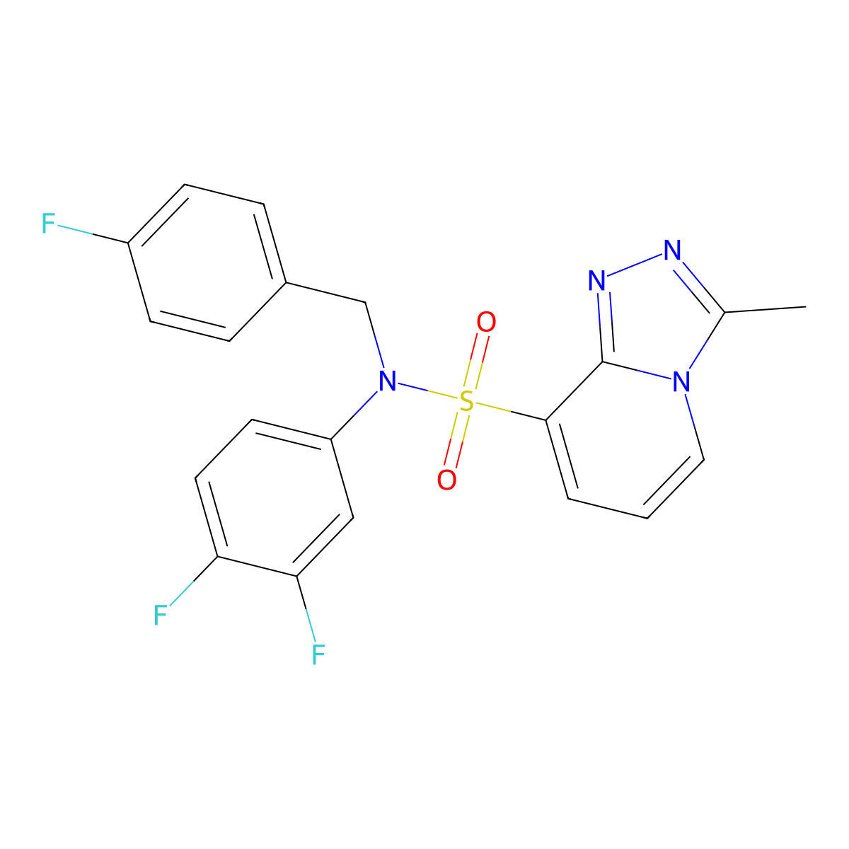 N-(3,4-difluorophenyl)-N-[(4-fluorophenyl)methyl]-3-methyl-[1,2,4]triazolo[4,3-a]pyridine-8-sulfonamide molecular structure, CAS 1251687-25-8