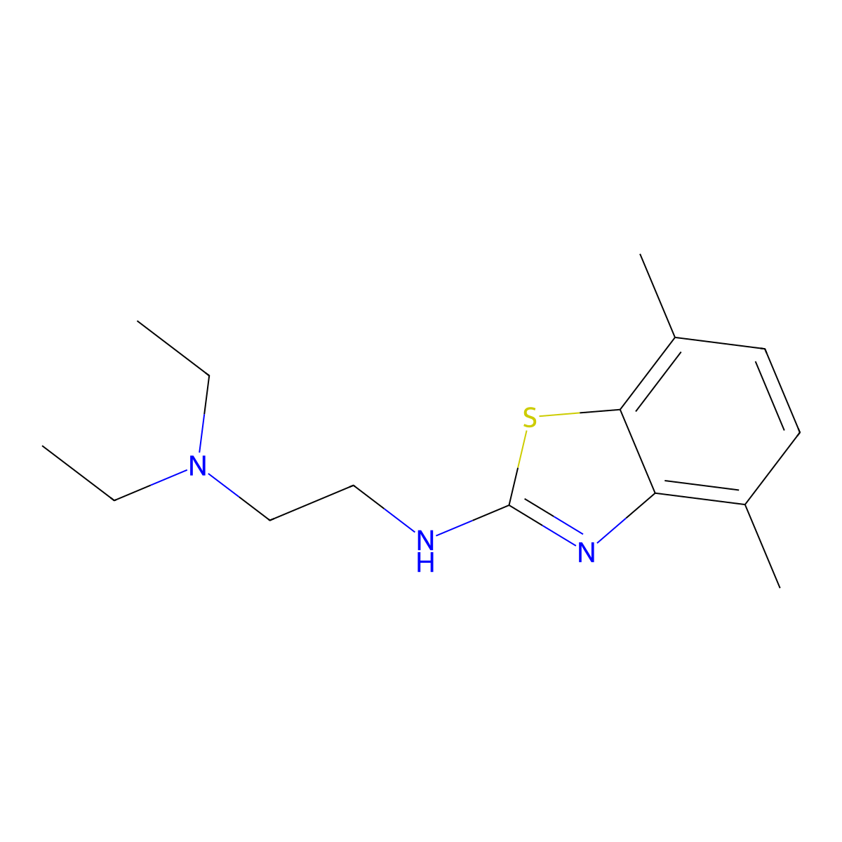 N1-(4,7-dimethylbenzo[d]thiazol-2-yl)-N2,N2-diethylethane-1,2-diamine molecular structure, CAS 1251687-28-1