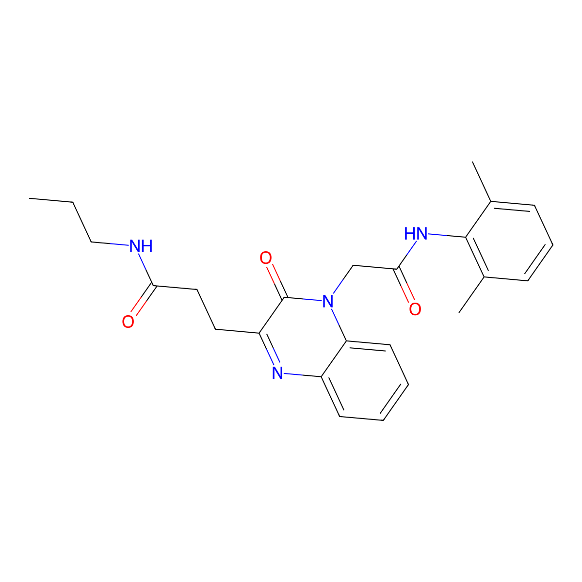 3-(4-{[(2,6-dimethylphenyl)carbamoyl]methyl}-3-oxo-3,4-dihydroquinoxalin-2-yl)-N-propylpropanamide molecular structure, CAS 1251687-32-7