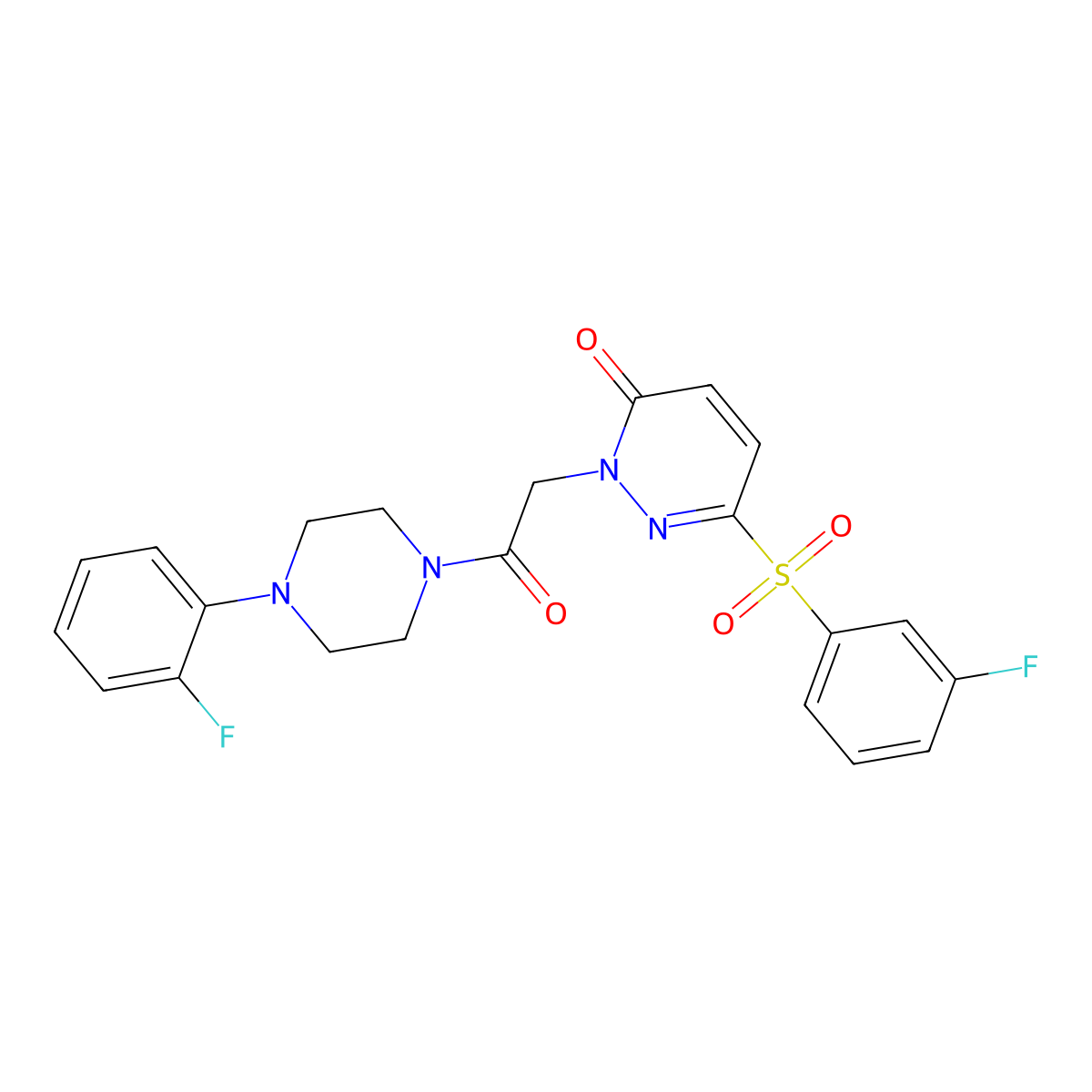 2-(2-(4-(2-fluorophenyl)piperazin-1-yl)-2-oxoethyl)-6-((3-fluorophenyl)sulfonyl)pyridazin-3(2H)-one molecular structure, CAS 1251687-42-9