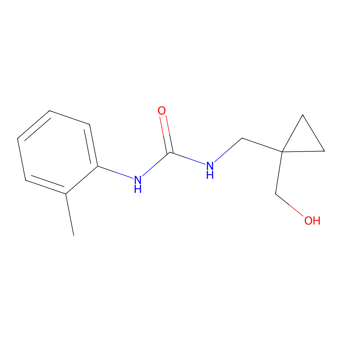 1-((1-(Hydroxymethyl)cyclopropyl)methyl)-3-(o-tolyl)urea molecular structure, CAS 1251687-47-4