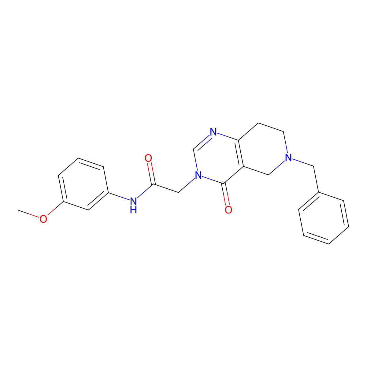 2-(6-benzyl-4-oxo-5,6,7,8-tetrahydropyrido[4,3-d]pyrimidin-3(4H)-yl)-N-(3-methoxyphenyl)acetamide molecular structure, CAS 1251687-51-0