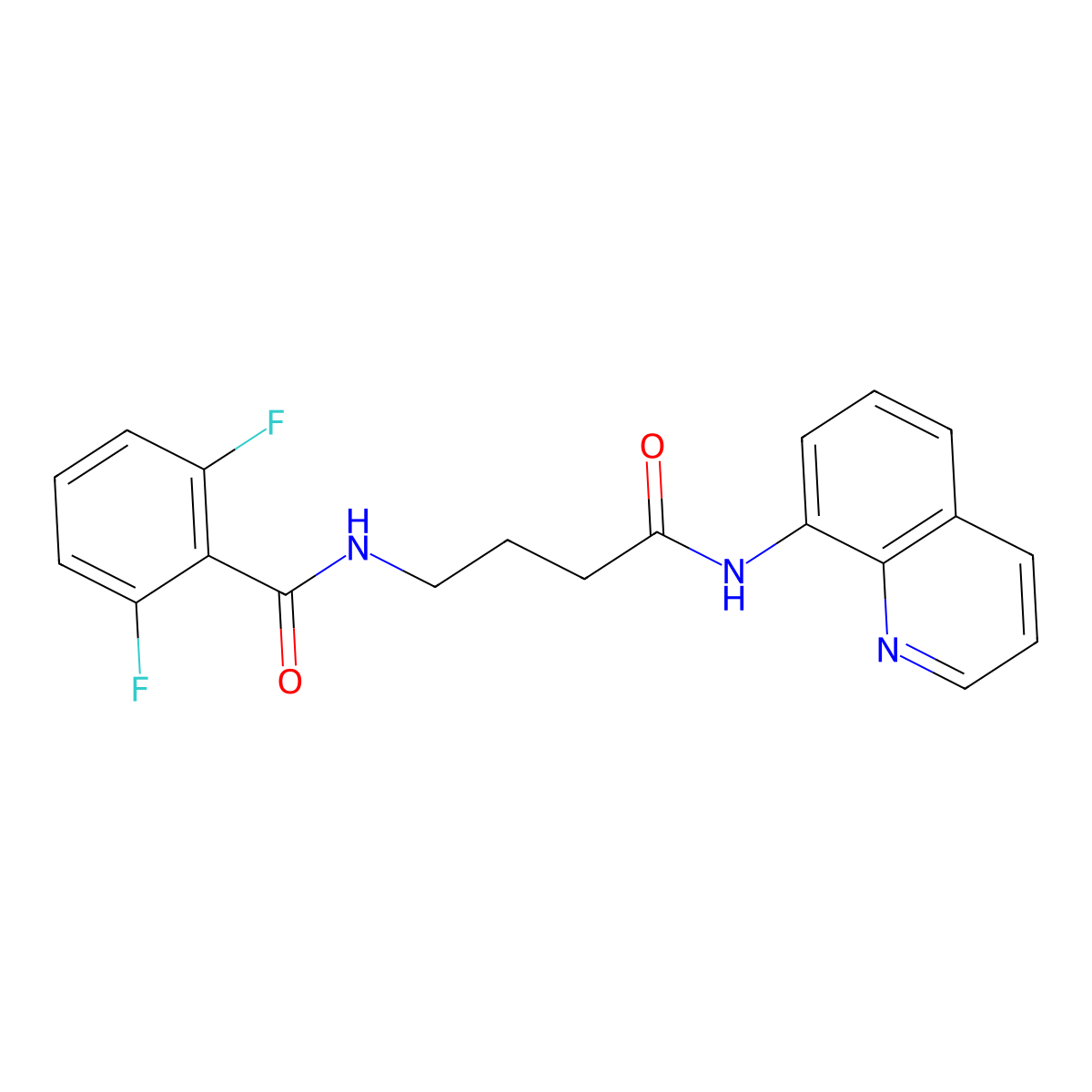 2,6-difluoro-N-(4-oxo-4-(quinolin-8-ylamino)butyl)benzamide molecular structure, CAS 1251687-63-4