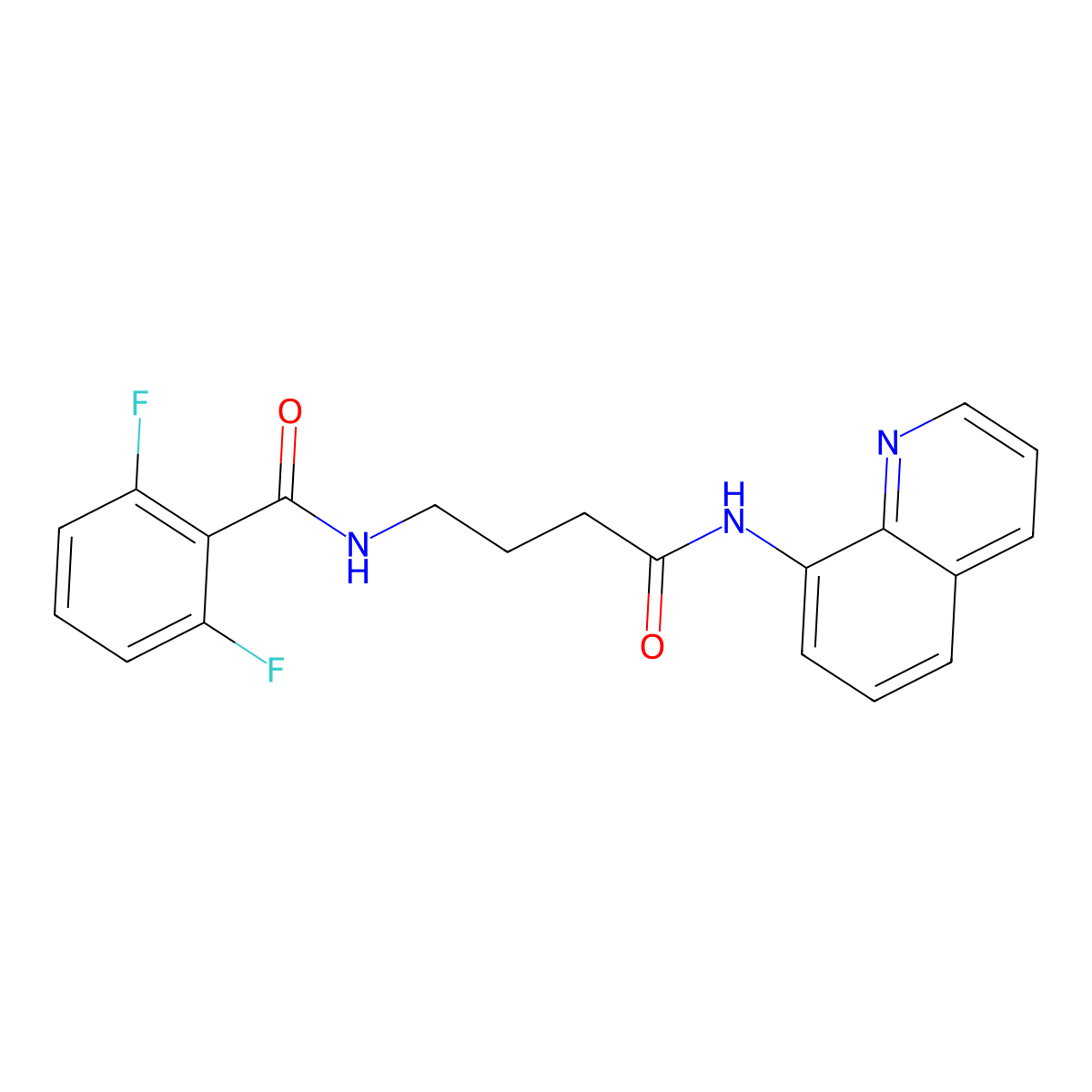 2,6-difluoro-N-(4-oxo-4-(quinolin-8-ylamino)butyl)benzamide molecular structure, CAS 1251687-63-4