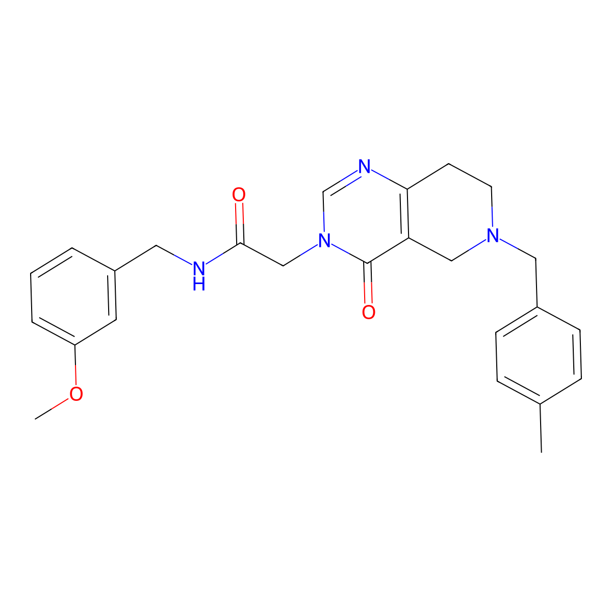 N-(3-methoxybenzyl)-2-(6-(4-methylbenzyl)-4-oxo-5,6,7,8-tetrahydropyrido[4,3-d]pyrimidin-3(4H)-yl)acetamide molecular structure, CAS 1251687-75-8