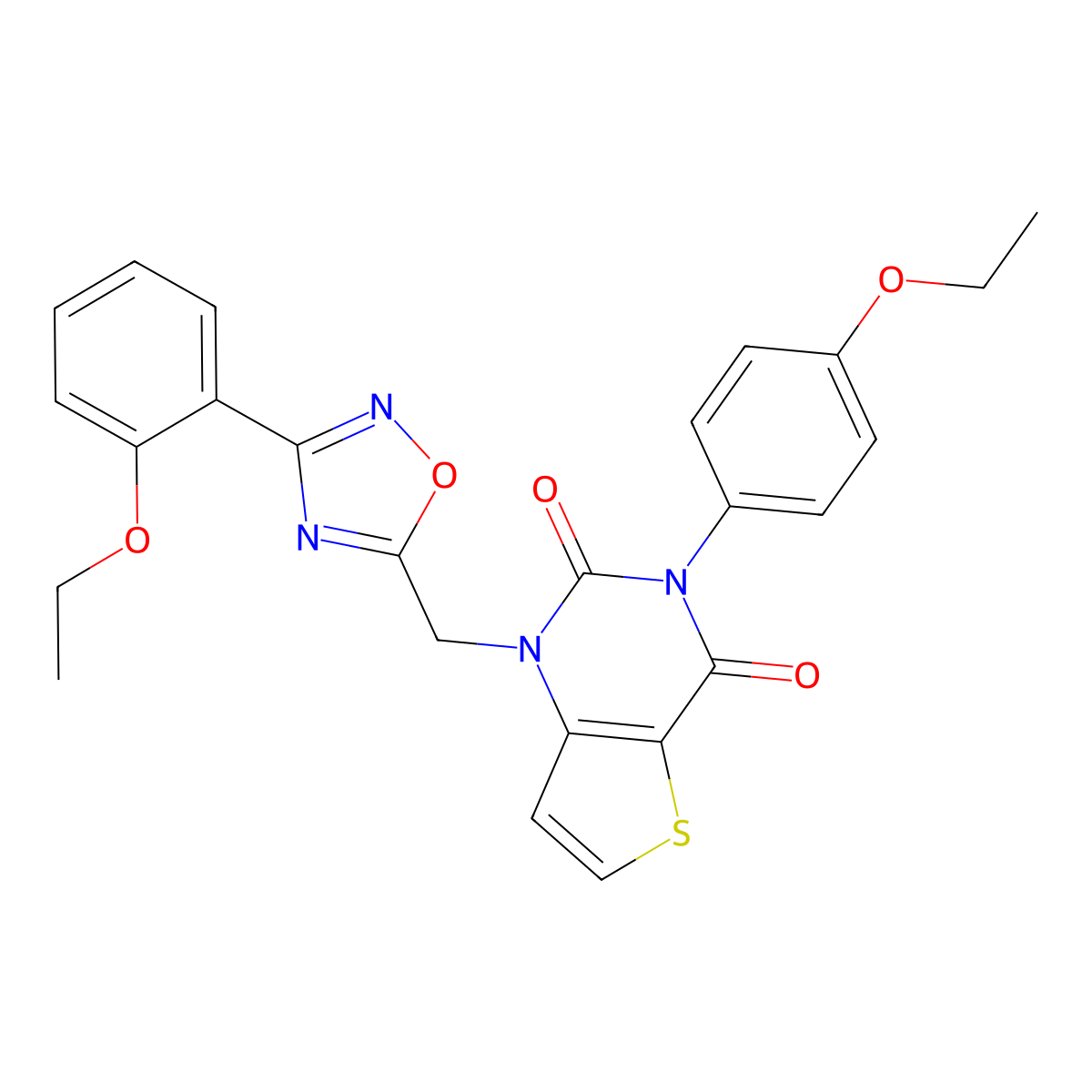 3-(4-ethoxyphenyl)-1-{[3-(2-ethoxyphenyl)-1,2,4-oxadiazol-5-yl]methyl}-1H,2H,3H,4H-thieno[3,2-d]pyrimidine-2,4-dione molecular structure, CAS 1251687-80-5