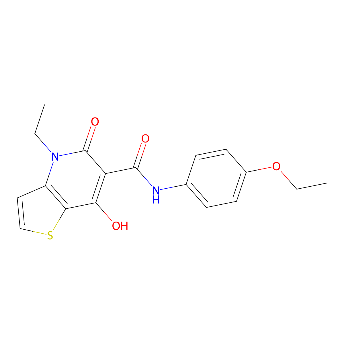 N-(4-ethoxyphenyl)-4-ethyl-7-hydroxy-5-oxo-4H,5H-thieno[3,2-b]pyridine-6-carboxamide molecular structure, CAS 1251687-81-6