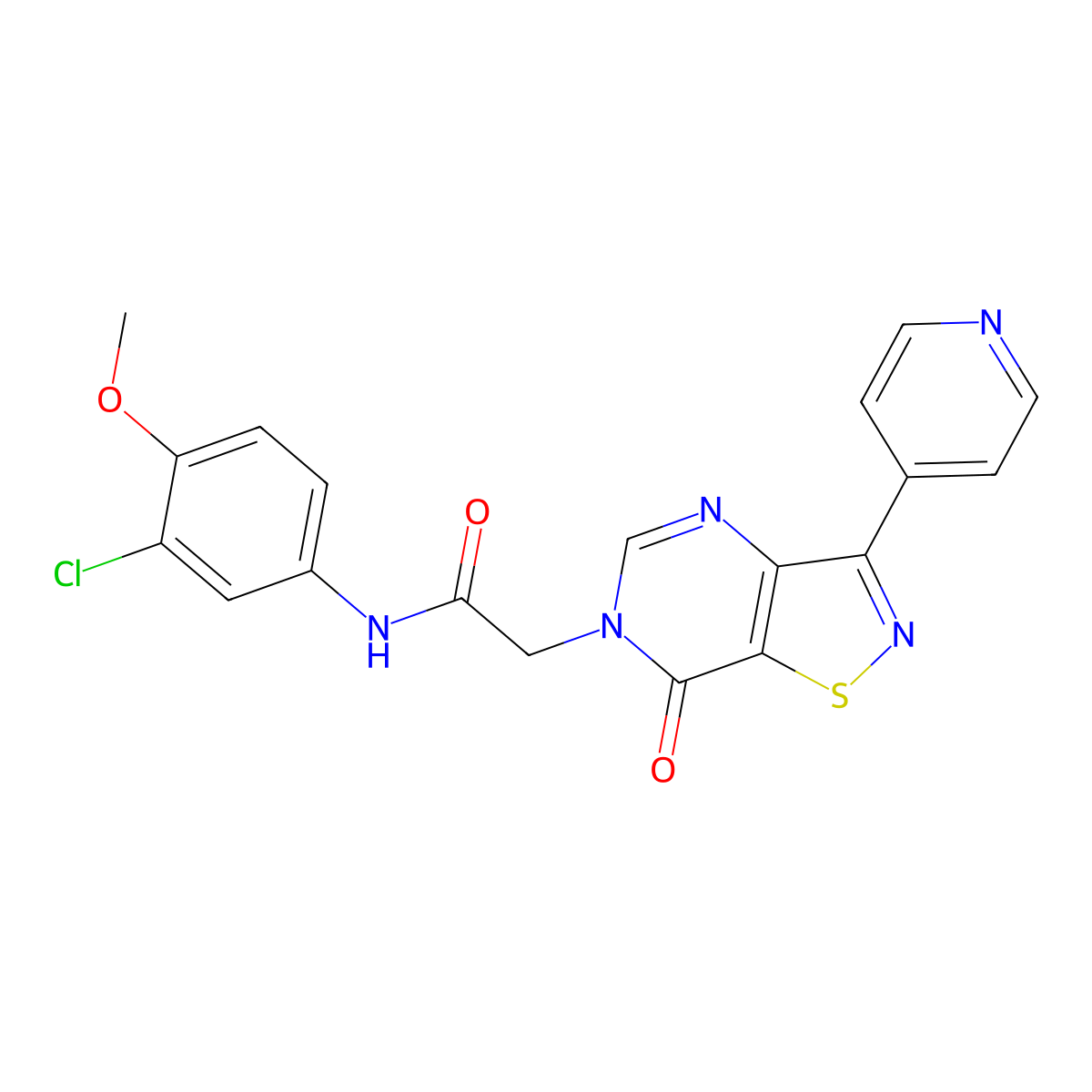 N-(3-chloro-4-methoxyphenyl)-2-(7-oxo-3-(pyridin-4-yl)isothiazolo[4,5-d]pyrimidin-6(7H)-yl)acetamide molecular structure, CAS 1251687-95-2