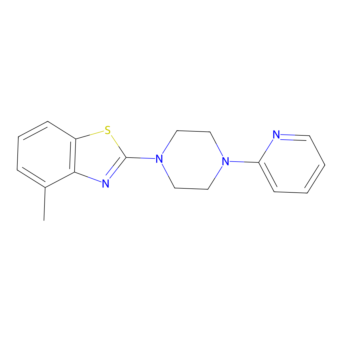 4-Methyl-2-(4-(pyridin-2-yl)piperazin-1-yl)benzo[d]thiazole molecular structure, CAS 1251688-07-9