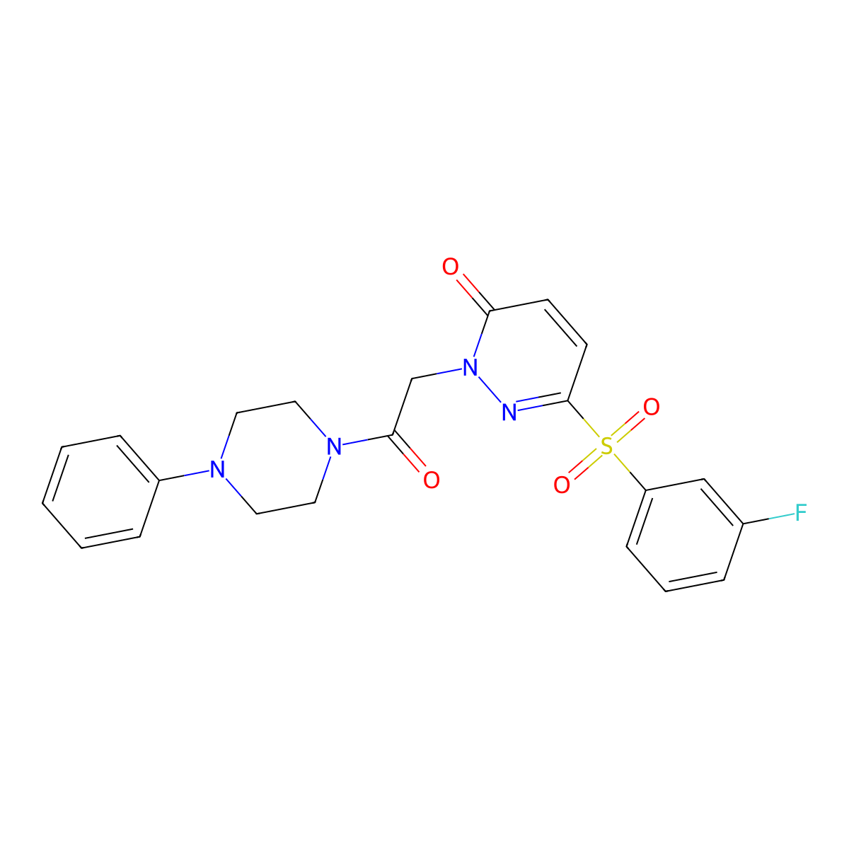 6-((3-fluorophenyl)sulfonyl)-2-(2-oxo-2-(4-phenylpiperazin-1-yl)ethyl)pyridazin-3(2H)-one molecular structure, CAS 1251688-08-0