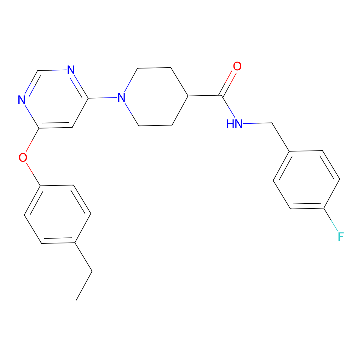 1-[6-(4-ethylphenoxy)pyrimidin-4-yl]-N-(4-fluorobenzyl)piperidine-4-carboxamide molecular structure, CAS 1251688-12-6