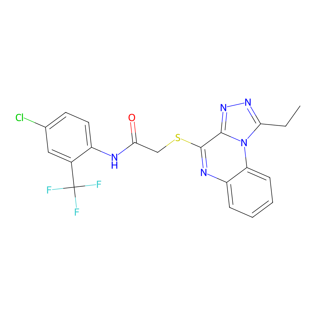 N-[4-chloro-2-(trifluoromethyl)phenyl]-2-[(1-ethyl[1,2,4]triazolo[4,3-a]quinoxalin-4-yl)thio]acetamide molecular structure, CAS 1251688-38-6
