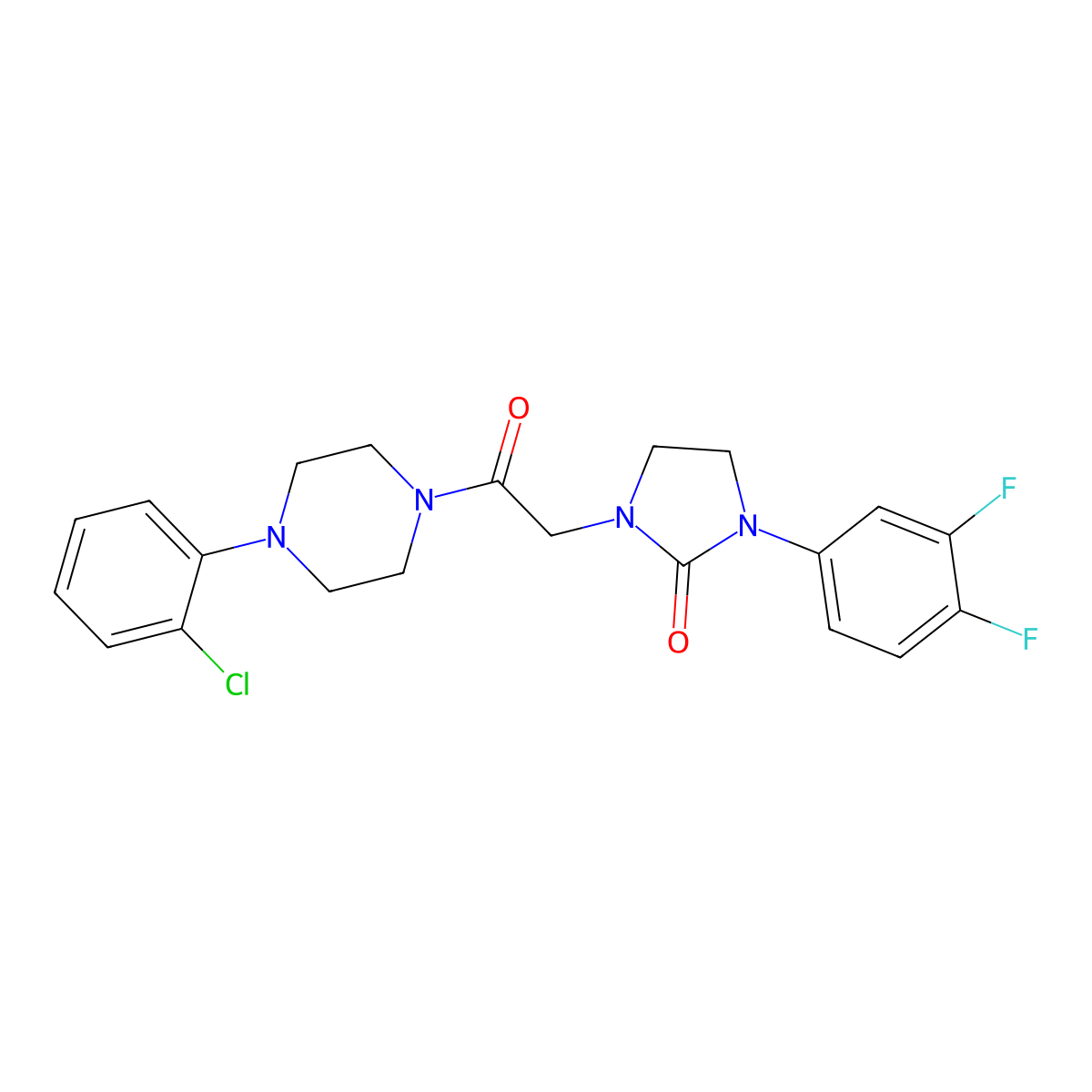 1-{2-[4-(2-Chlorophenyl)piperazin-1-yl]-2-oxoethyl}-3-(3,4-difluorophenyl)imidazolidin-2-one molecular structure, CAS 1251688-41-1