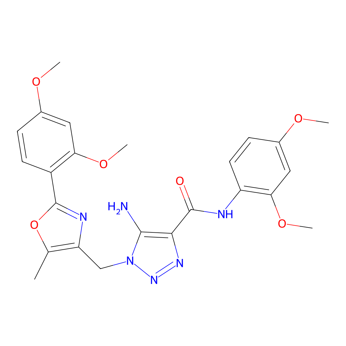 5-amino-N-(2,4-dimethoxyphenyl)-1-{[2-(2,4-dimethoxyphenyl)-5-methyl-1,3-oxazol-4-yl]methyl}-1H-1,2,3-triazole-4-carboxamide molecular structure, CAS 1251688-48-8