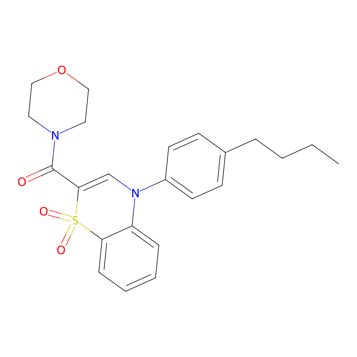4-(4-butylphenyl)-2-(morpholine-4-carbonyl)-4H-1lambda6,4-benzothiazine-1,1-dione molecular structure, CAS 1251688-61-5