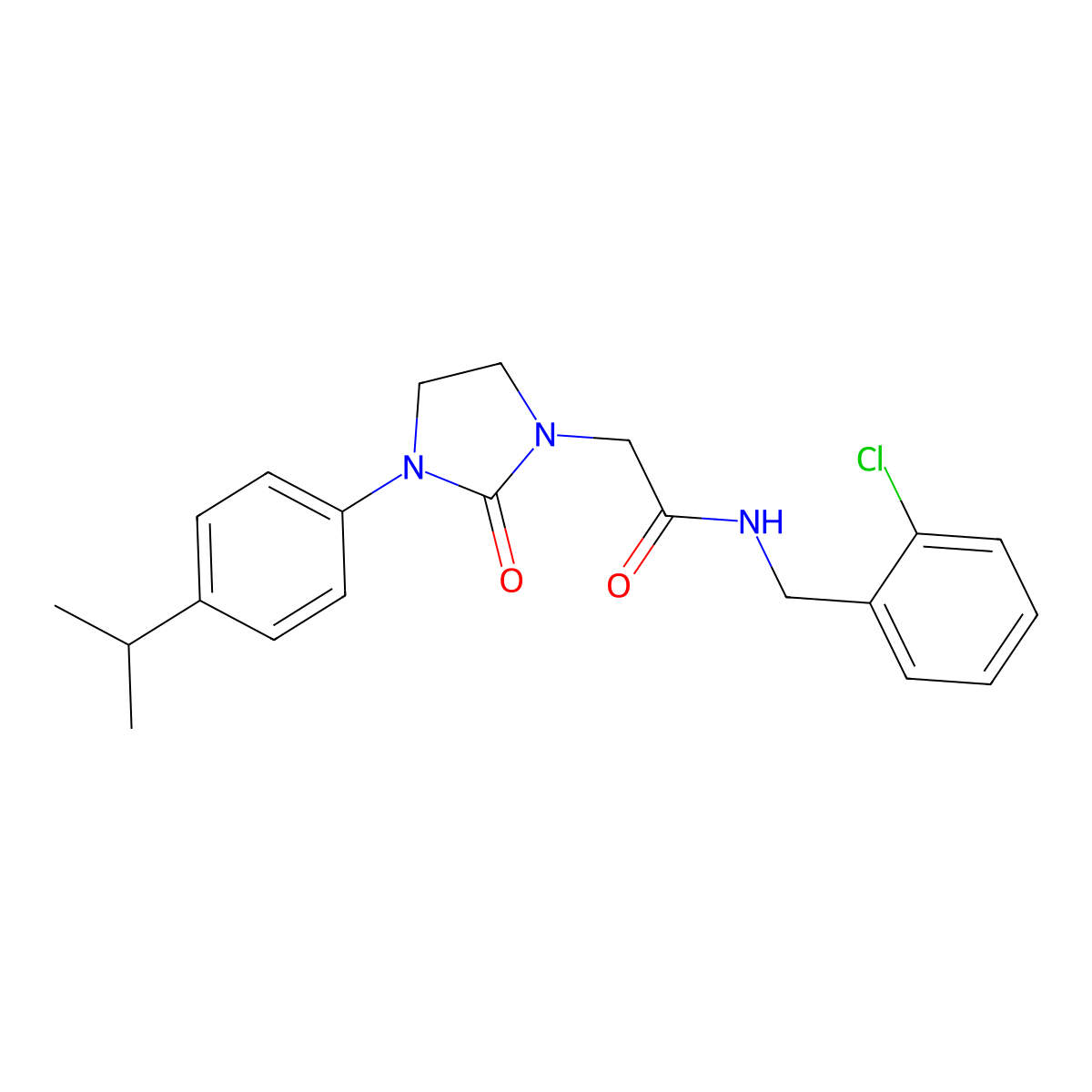 N-(2-chlorobenzyl)-2-(3-(4-isopropylphenyl)-2-oxoimidazolidin-1-yl)acetamide molecular structure, CAS 1251688-68-2