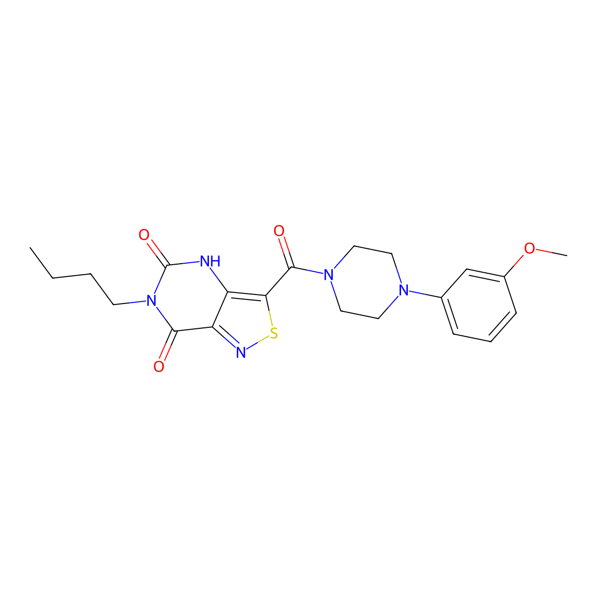 6-butyl-3-{[4-(3-methoxyphenyl)piperazino]carbonyl}isothiazolo[4,3-d]pyrimidine-5,7(4H,6H)-dione molecular structure, CAS 1251688-75-1