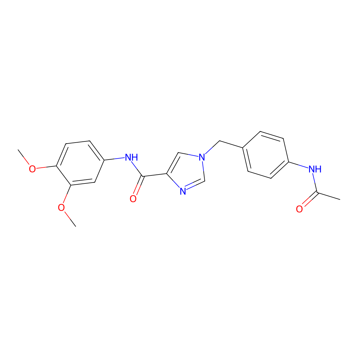 1-(4-acetamidobenzyl)-N-(3,4-dimethoxyphenyl)-1H-imidazole-4-carboxamide molecular structure, CAS 1251688-88-6