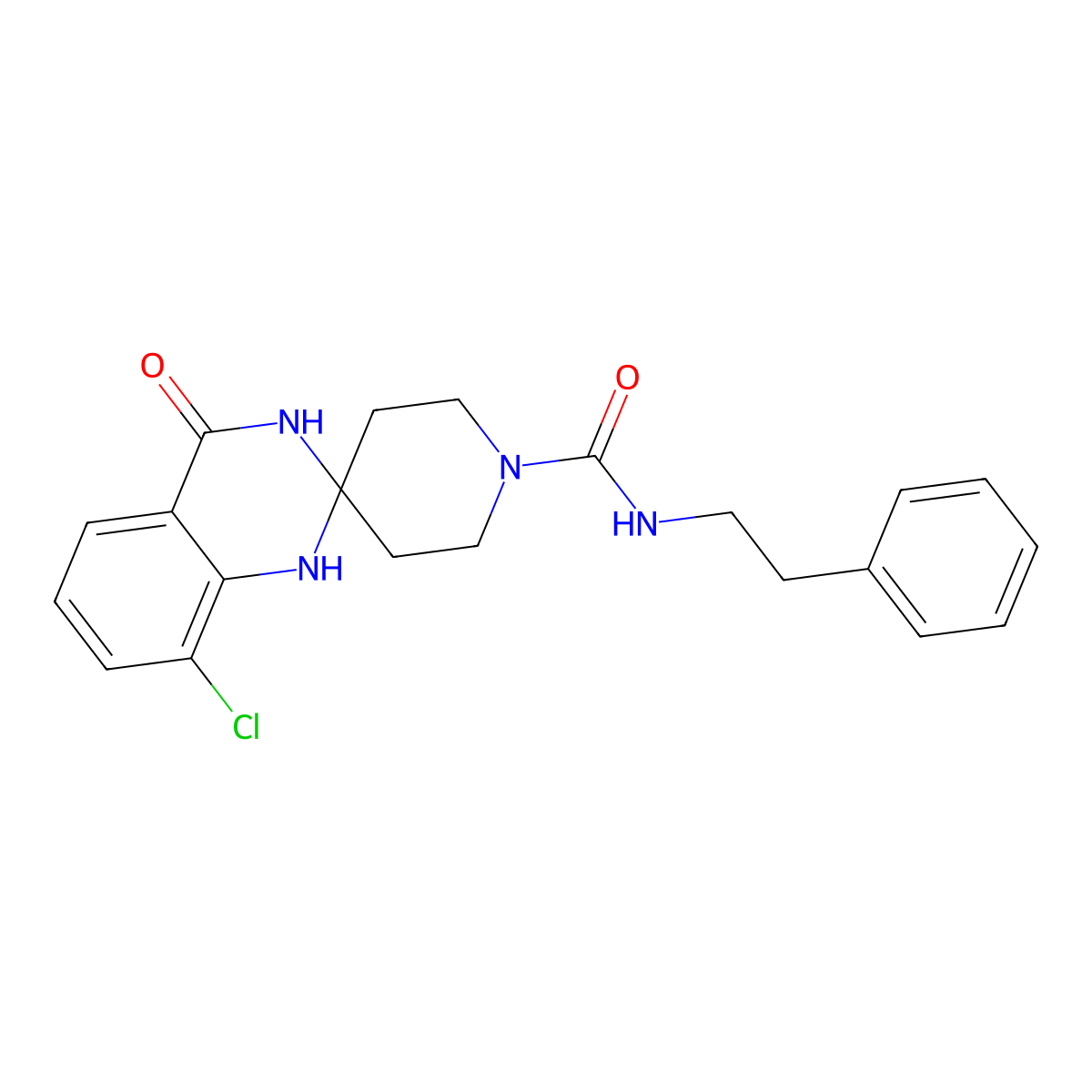 8'-chloro-4'-oxo-N-(2-phenylethyl)-3',4'-dihydro-1'H-spiro[piperidine-4,2'-quinazoline]-1-carboxamide molecular structure, CAS 1251689-22-1